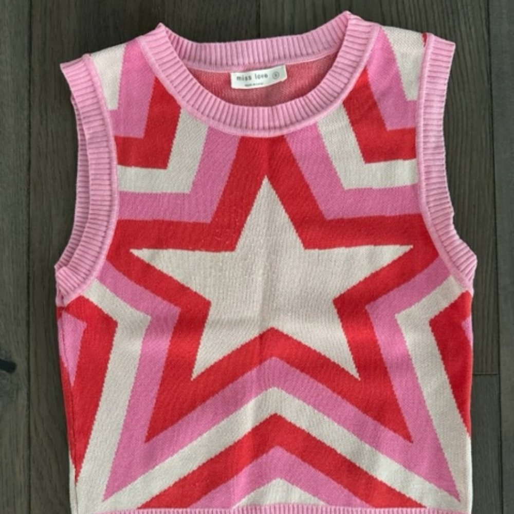 MISS LOVE WOMENS SLEEVELESS SWEATER SHIRT TOP